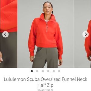 🚫🚫SOLD🚫🚫XS/S HALF ZIP UP FUNNEL NECK SCUBA IN THE COLOR SOLAR ORANGE